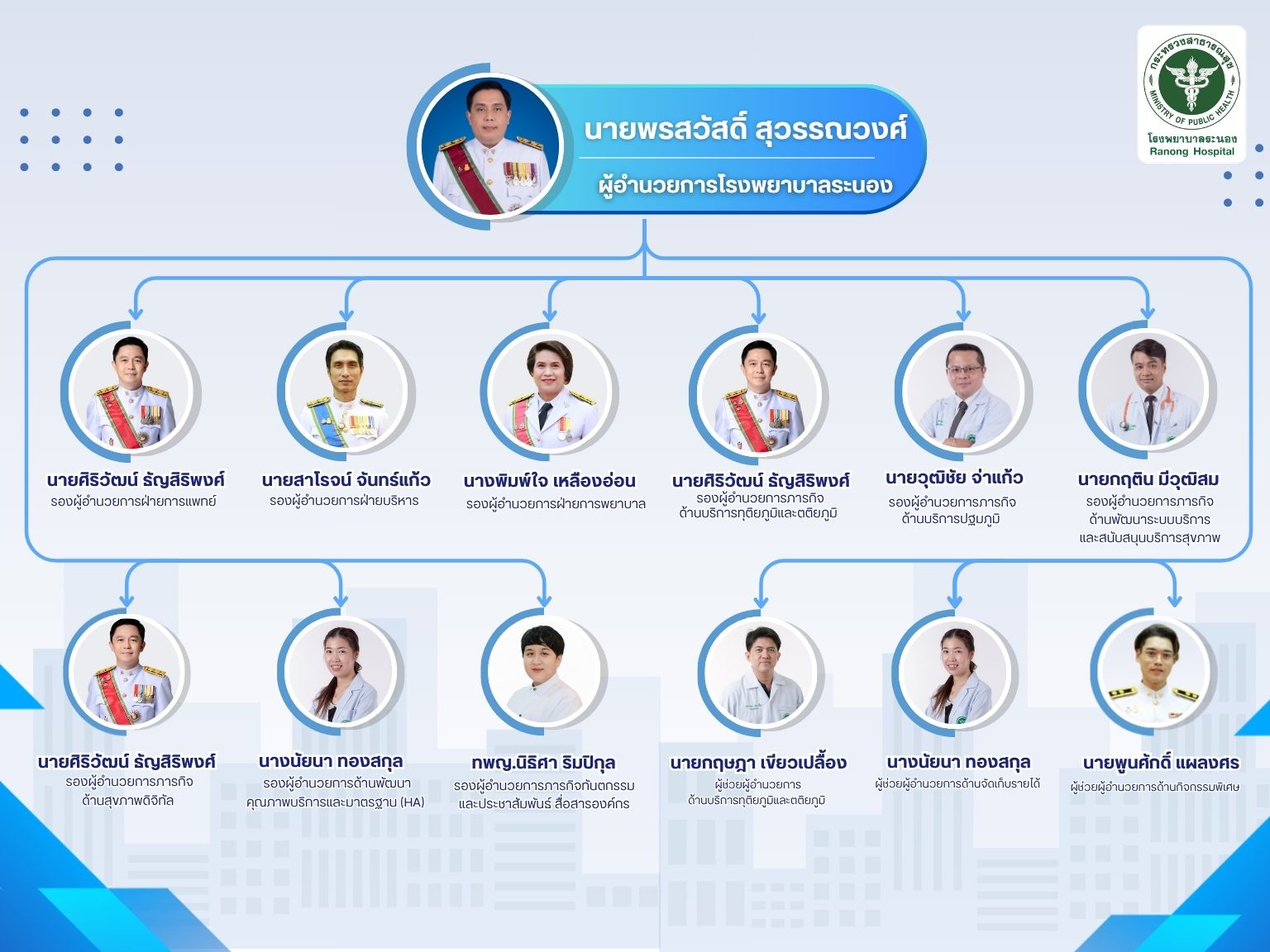 Blue and White Modern Organizational Chart Graph 9